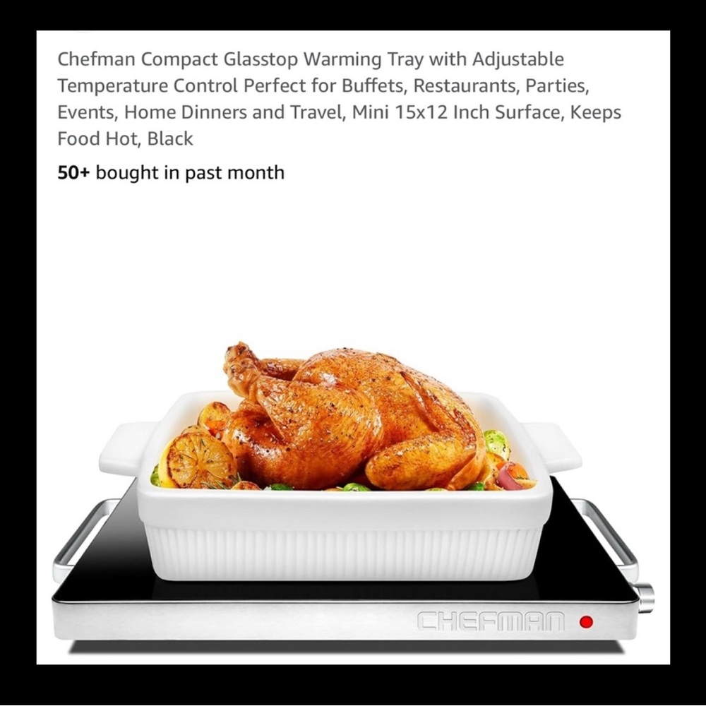 Black Electric Warming Tray 12 x 15 New - Picture 2 of 5